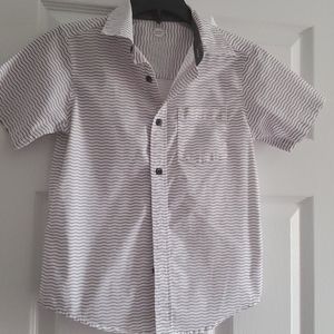 Black and white striped button down shirt